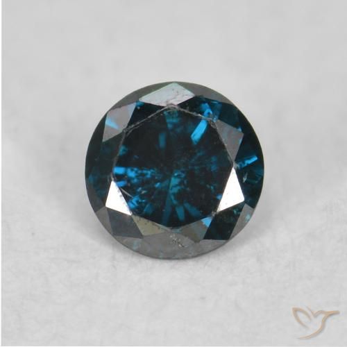 0.04ct Натуральный Синий / Голубой Бриллиант, Круглый, VS-SI
