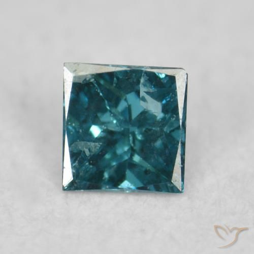 0.03ct Натуральный Синий / Голубой Бриллиант, Квадрат, VS-SI
