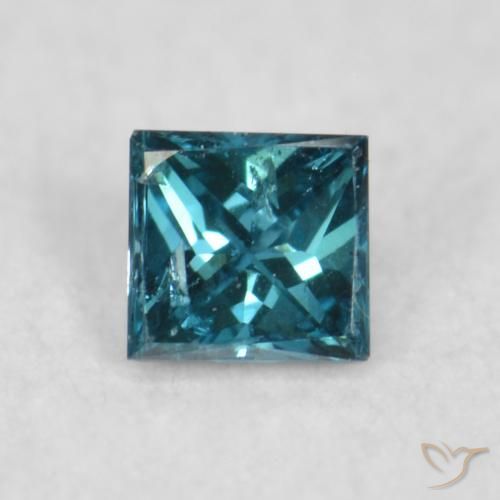 0.03ct Натуральный Синий / Голубой Бриллиант, Квадрат, Чистота VS