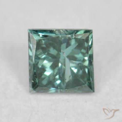 0.08ct Натуральный Зеленый Бриллиант, Квадрат, Чистота VS
