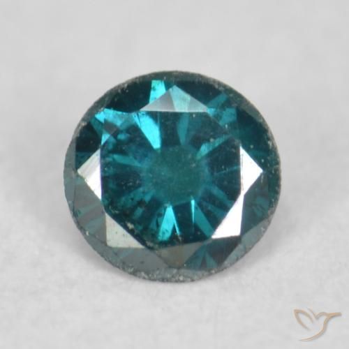 0.07ct Натуральный Синий / Голубой Бриллиант, Круглый, Чистота VS