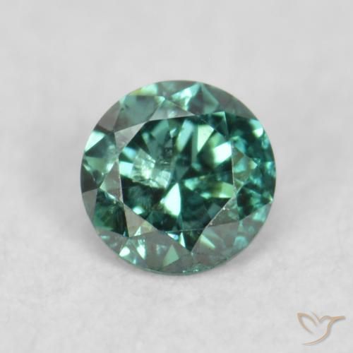 0.06ct Натуральный Зеленый Бриллиант, Круглый, SI