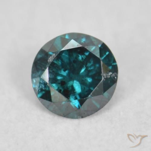 0.06ct Натуральный Синий / Голубой Бриллиант, Круглый, SI