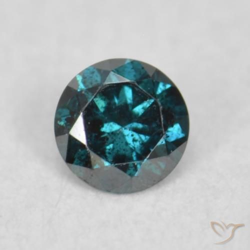 0.05ct Натуральный Синий / Голубой Бриллиант, Круглый, Чистота VS