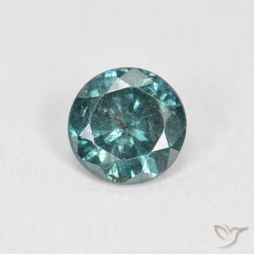0.38ct Натуральный Синий / Голубой Бриллиант, Круглый, SI