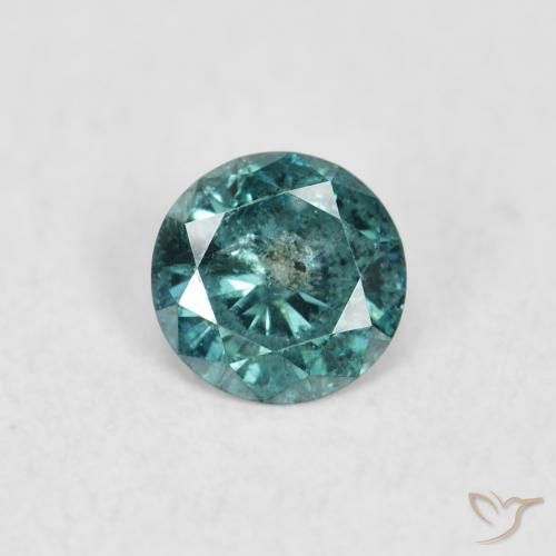 0.16ct Натуральный Зеленый Бриллиант, Круглый, SI