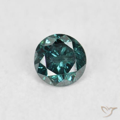 0.07ct Натуральный Зеленый Бриллиант, Круглый, SI