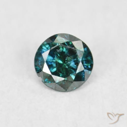 0.04ct Натуральный Зеленый Бриллиант, Круглый, SI