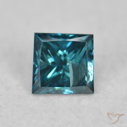 0.07ct Натуральный Синий / Голубой Бриллиант, Квадрат, Чистота VS