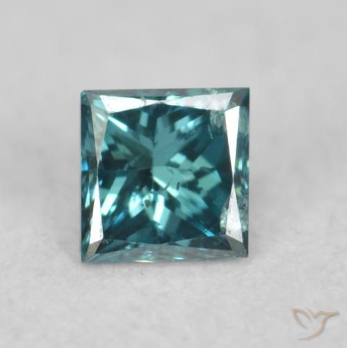 0.08ct Натуральный Синий / Голубой Бриллиант, Квадрат, Чистота VS