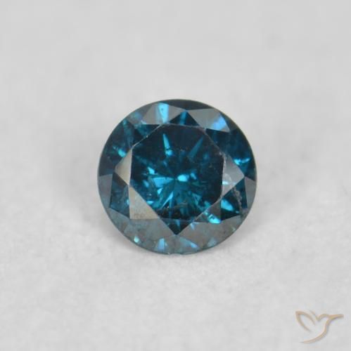 0.03ct Натуральный Синий / Голубой Бриллиант, Круглый, Чистота VS