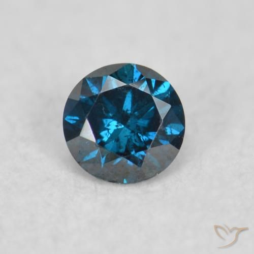 0.05ct Натуральный Синий / Голубой Бриллиант, Круглый, Чистота VS