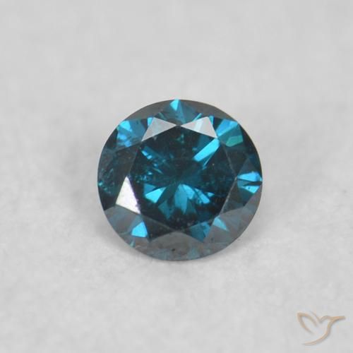 0.04ct Натуральный Синий / Голубой Бриллиант, Круглый, Чистота VS