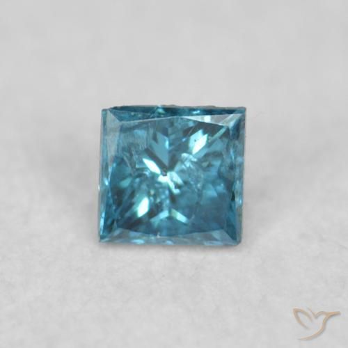0.03ct Натуральный Синий / Голубой Бриллиант, Квадрат, Чистота VS