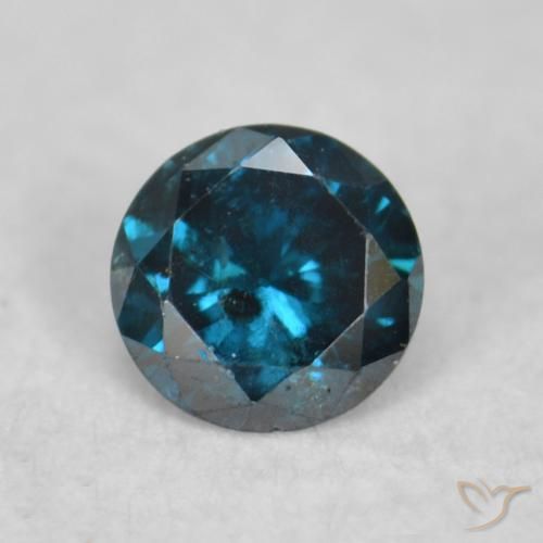 0.06ct Натуральный Синий / Голубой Бриллиант, Круглый, Чистота VS