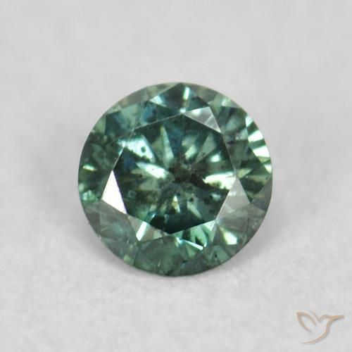 0.06ct Натуральный Зеленый Бриллиант, Круглый, Чистота VS