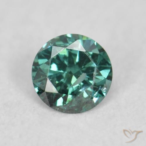 0.05ct Натуральный Зеленый Бриллиант, Круглый, Чистота VS