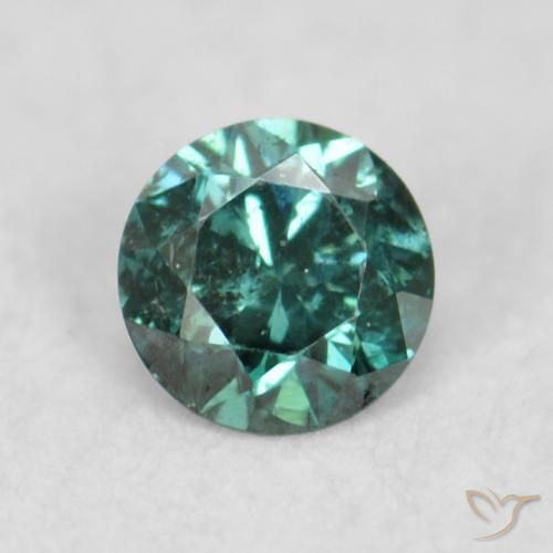 0.07ct Натуральный Зеленый Бриллиант, Круглый, Чистота VS