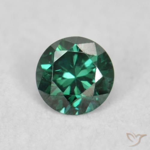 0.06ct Натуральный Зеленый Бриллиант, Круглый, Чистота VS