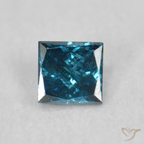 0.08ct Натуральный Синий / Голубой Бриллиант, Квадрат, VS-SI