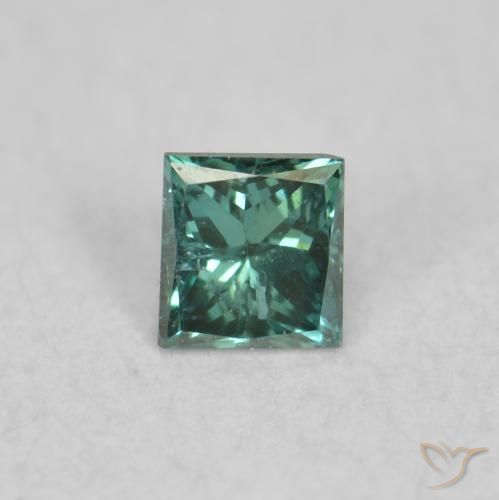 0.04ct Натуральный Зеленый Бриллиант, Квадрат, VS-SI