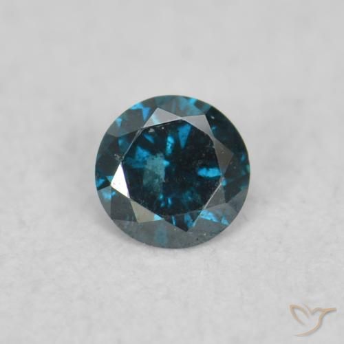0.04ct Натуральный Синий / Голубой Бриллиант, Круглый, VS-SI