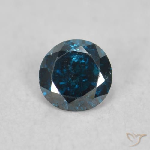 0.06ct Натуральный Синий / Голубой Бриллиант, Круглый, VS-SI