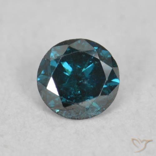 0.08ct Натуральный Синий / Голубой Бриллиант, Круглый, VS-SI