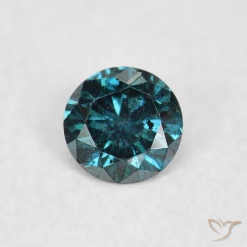 0.05ct Натуральный Синий / Голубой Бриллиант, Круглый, Чистота VS