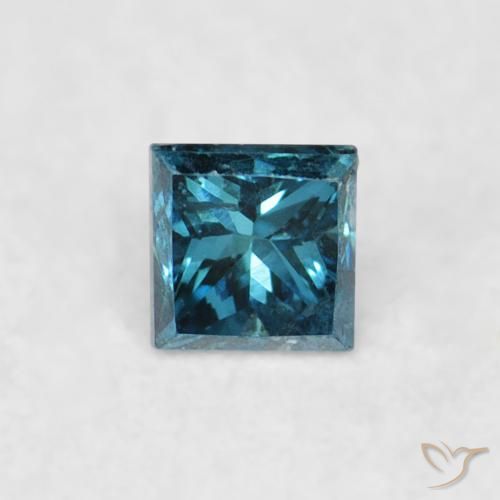 0.05ct Натуральный Синий / Голубой Бриллиант, Квадрат, Чистота VS