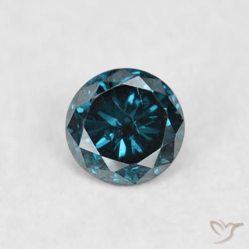 0.05ct Натуральный Синий / Голубой Бриллиант, Круглый, Чистота VS