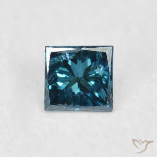 0.07ct Натуральный Синий / Голубой Бриллиант, Квадрат, Чистота VS