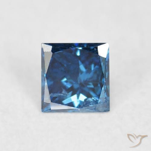0.08ct Натуральный Синий / Голубой Бриллиант, Квадрат, VS-SI