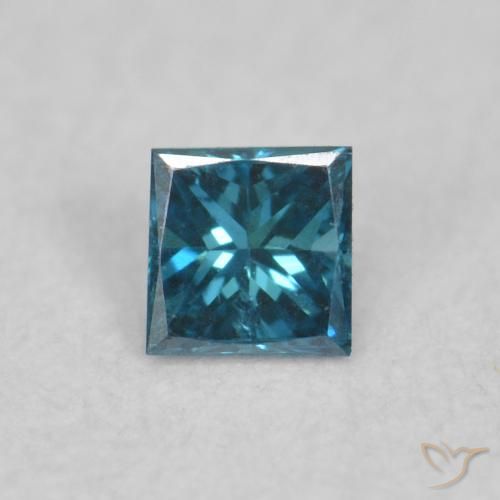 0.05ct Натуральный Синий / Голубой Бриллиант, Квадрат, VVS-VS