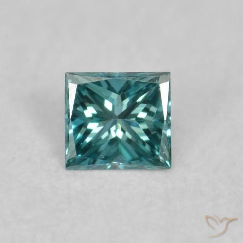 0.03ct Натуральный Зеленый Бриллиант, Квадрат, VVS-VS