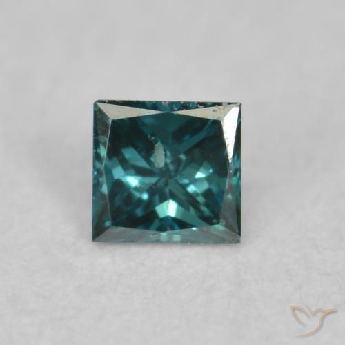 0.03ct Натуральный Синий / Голубой Бриллиант, Квадрат, VVS-VS