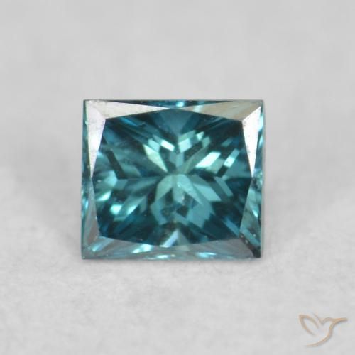 0.07ct Натуральный Синий / Голубой Бриллиант, Квадрат, VVS-VS