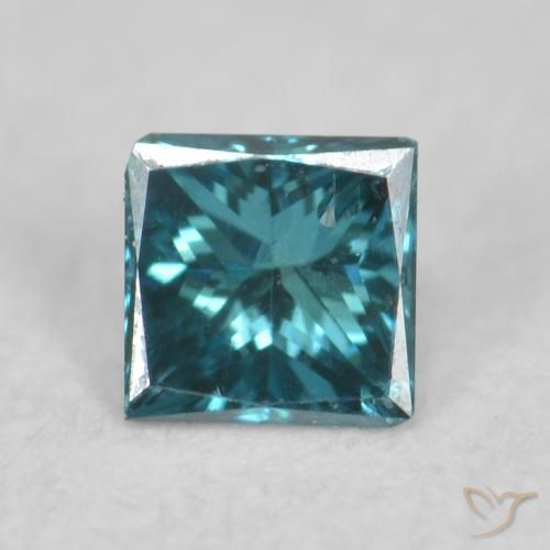 0.08ct Натуральный Синий / Голубой Бриллиант, Квадрат, VVS-VS