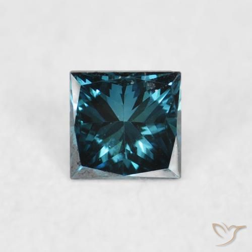 0.07ct Натуральный Синий / Голубой Бриллиант, Квадрат, VS-SI
