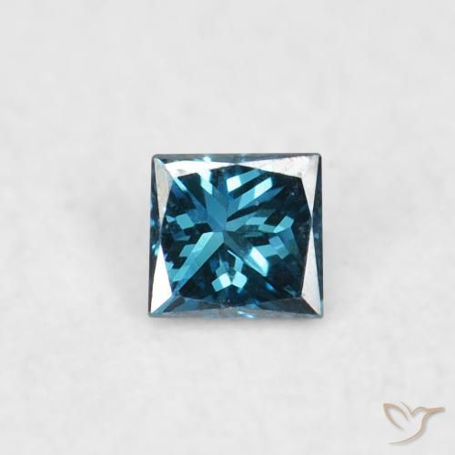 0.02ct Натуральный Синий / Голубой Бриллиант, Квадрат, VVS-VS