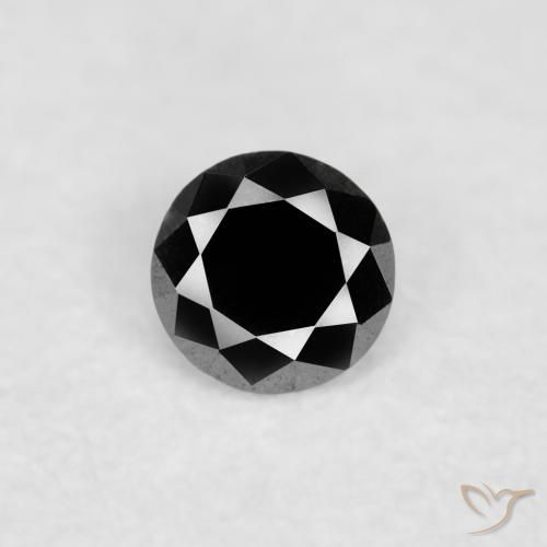 0.03ct Натуральный Черный Бриллиант, Круглый, Непрозрачный