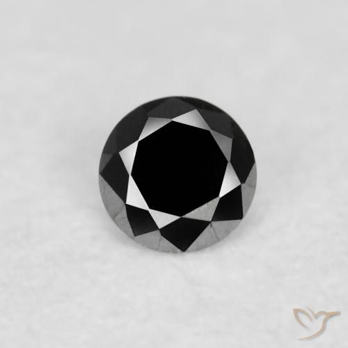0.03ct Натуральный Черный Бриллиант, Круглый, Непрозрачный