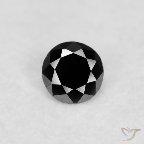 0.02ct Натуральный Черный Бриллиант, Круглый, Непрозрачный