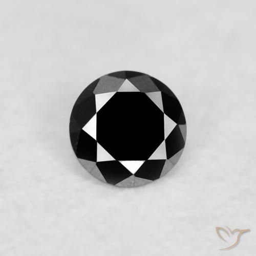 0.03ct Натуральный Черный Бриллиант, Круглый, Непрозрачный