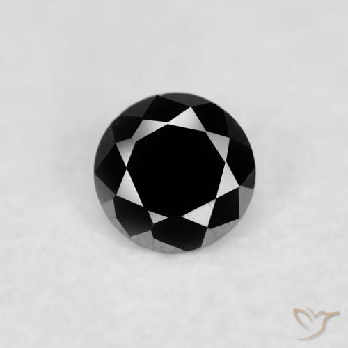 0.03ct Натуральный Черный Бриллиант, Круглый, Непрозрачный