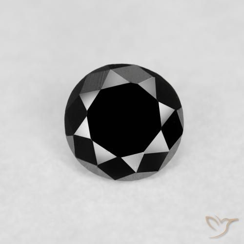 0.03ct Натуральный Черный Бриллиант, Круглый, Непрозрачный