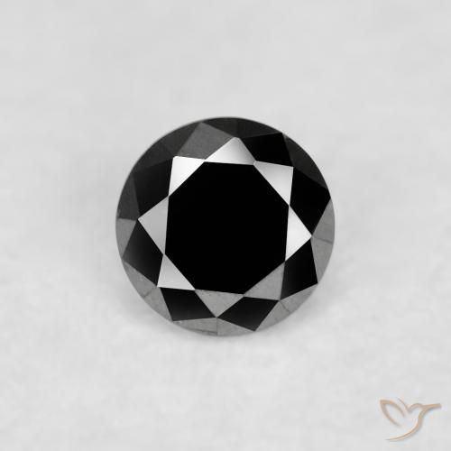 0.03ct Натуральный Черный Бриллиант, Круглый, Непрозрачный