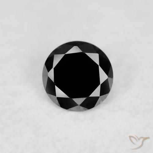 0.03ct Натуральный Черный Бриллиант, Круглый, Непрозрачный