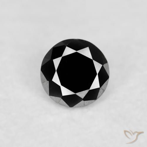 0.03ct Натуральный Черный Бриллиант, Круглый, Непрозрачный