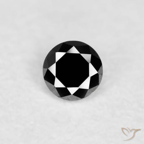 0.04ct Натуральный Черный Бриллиант, Круглый, Непрозрачный
